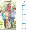 Outdoor Plastik Sechs Abschnitte Kinder Kletterseil Leiter Spielzeug Trainingsgerät (blau)