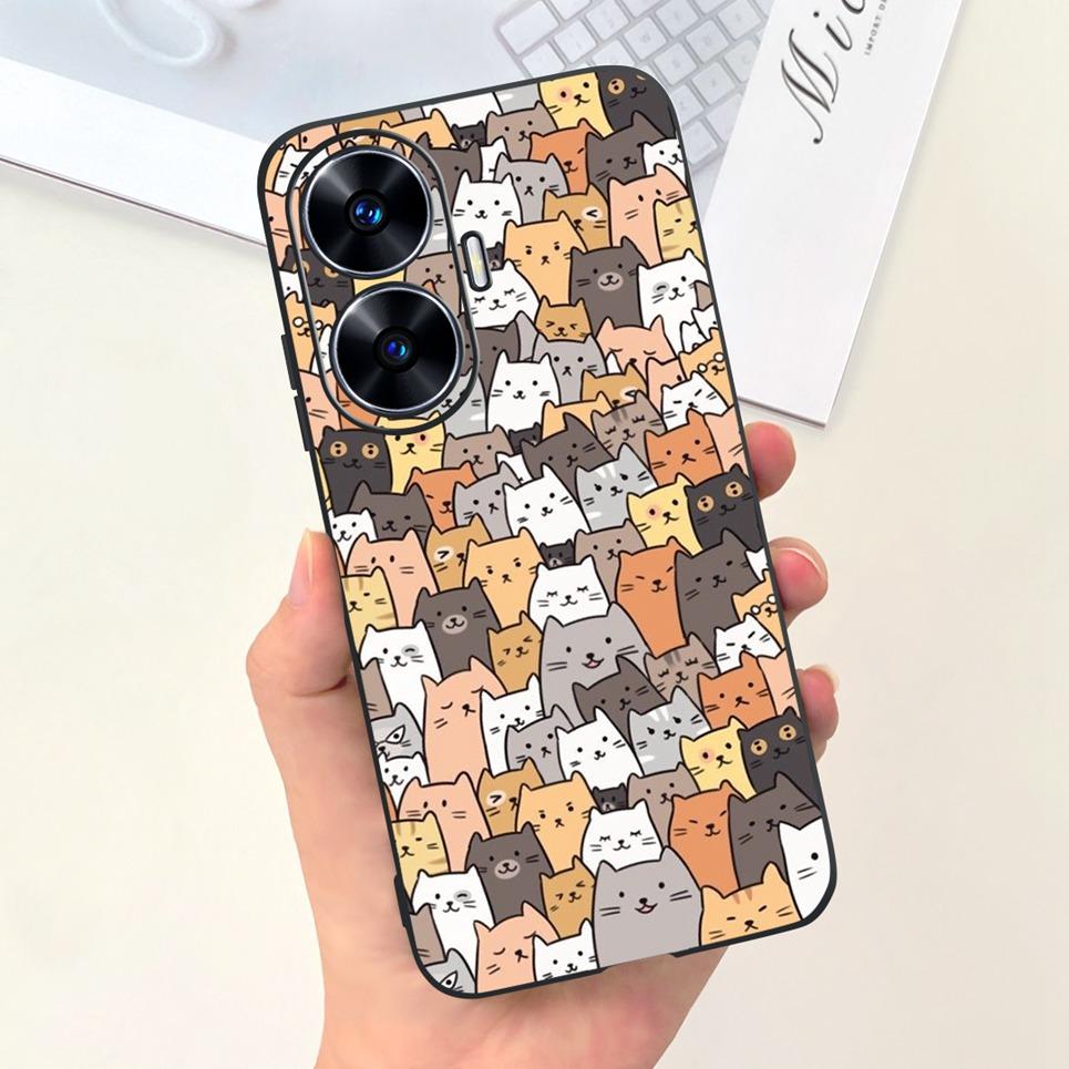 Soft Silicone Phone Case For Realme C55 C53 C51 Oppo Back Cover Funny Dinosaur Cat Printing Fundas Shell RealmeC53 C 55 53 Coque