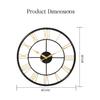 Iron Roman Number Open Dial Wall Clock Analog Clock for Living Room Bedroom Kitchen Hall (16 Inch, Black and Golden)