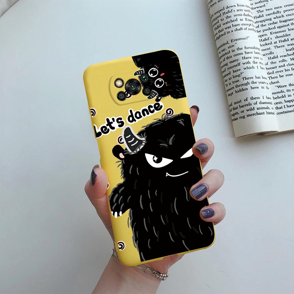 Cute Cartoon Cat Case For Poco X3 Pro Pocox3 X 3 NFC Back Cover Soft Silicone Matte Protective Funda For Xiaomi Poco X3 Pro Bag