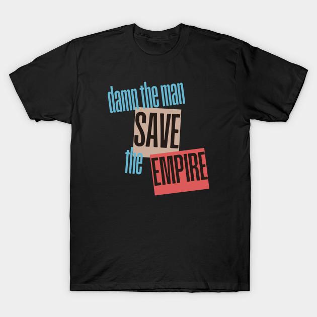 

Men Black Print T-shirt Damn The Man, Save The Empire No-Cut Transfer Paper Print Cotton Tshirt 2XL чорний