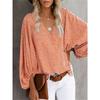 TIFICY Women's Fashion Casual Spring Autumn Flower Pattern Print Long Sleeve V-Neck Blouses & Shirts
