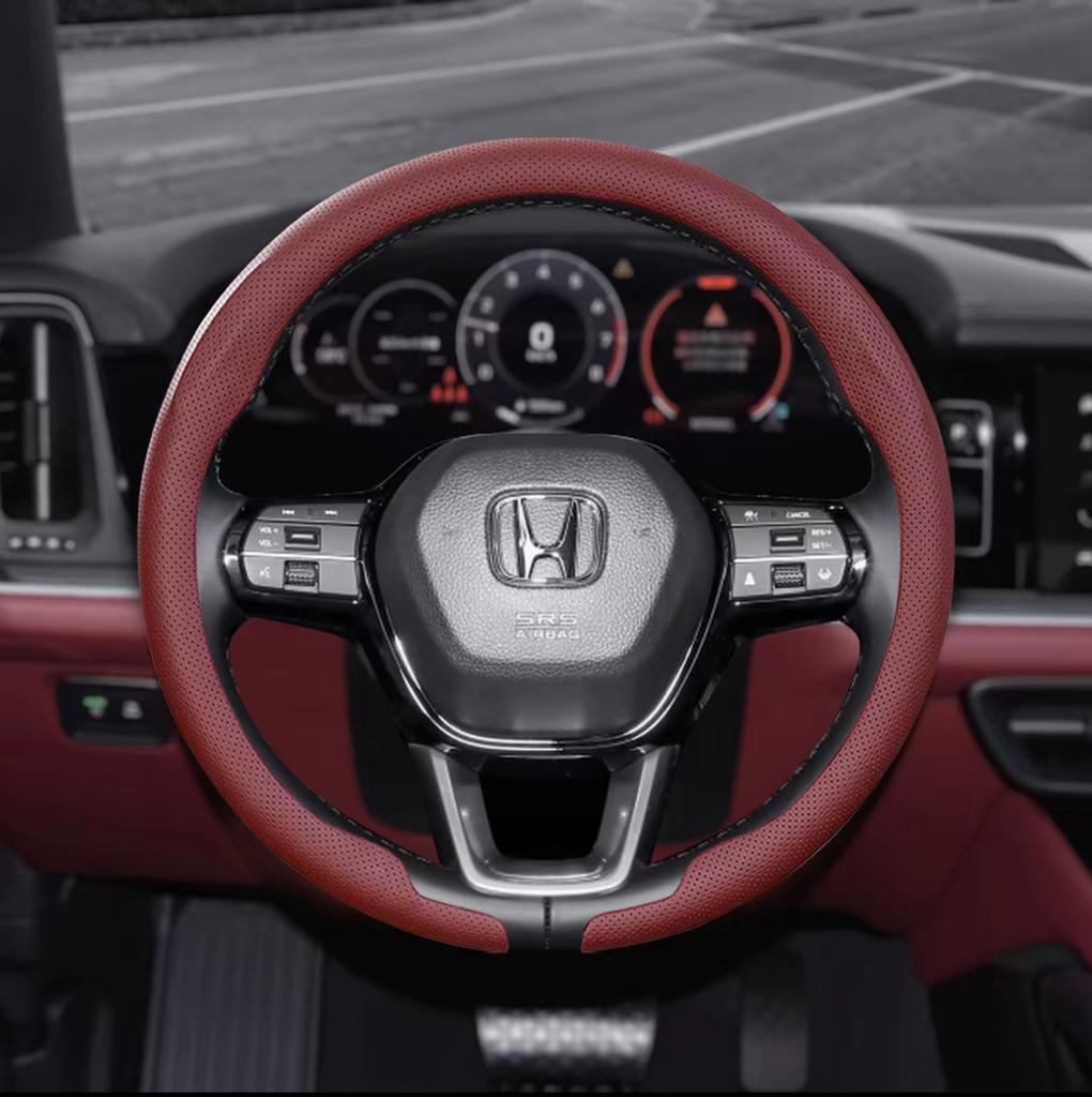 38cm Car Steering Wheel Anti-slip Wheel Cover Carbon Fibre For Honda Civic Fit Jazz Accord Pilot CRV Odyssey Passport City HRV