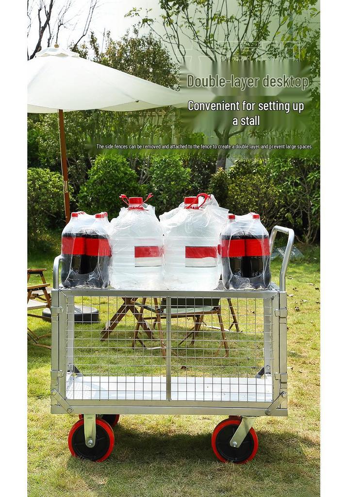 Compact Folding Hand Truck Storage Cart with Fence
