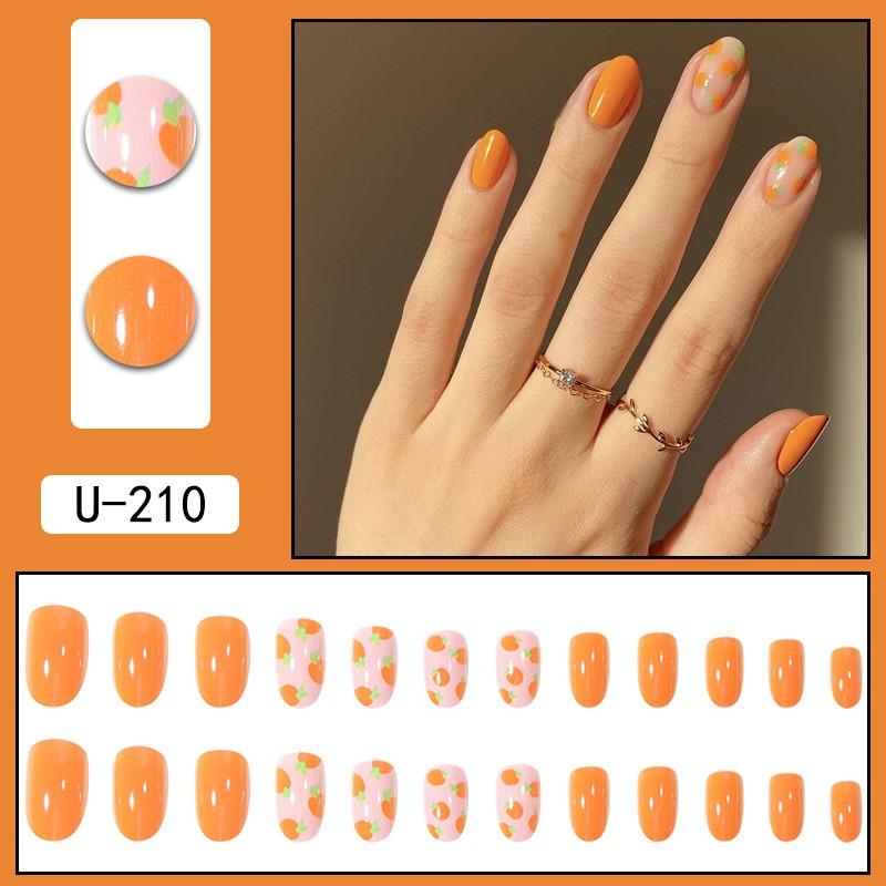 Pre-made Press-On Nails With Gradient Line Design Minimalist INS Style False Nail Tips Women