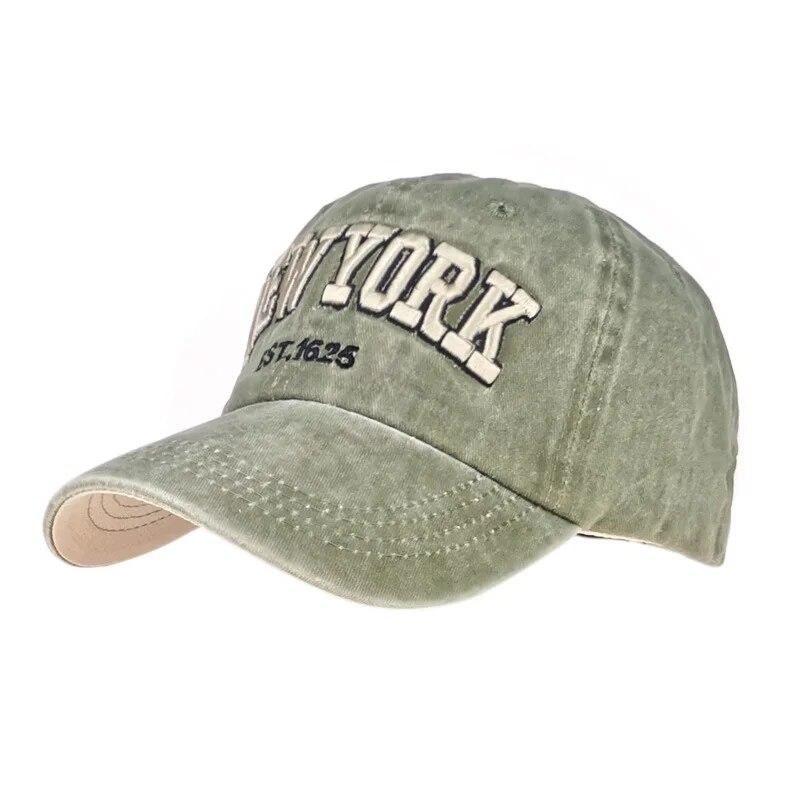 Hat New Spring And Autumn Washed Cloth Baseball Cap Embroidered Letters New York