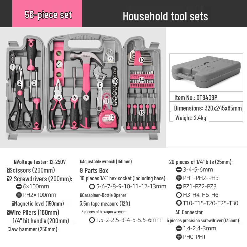 Complete Household Tool Set: Hex Wrench, Screwdriver, Pliers for Daily Repairs