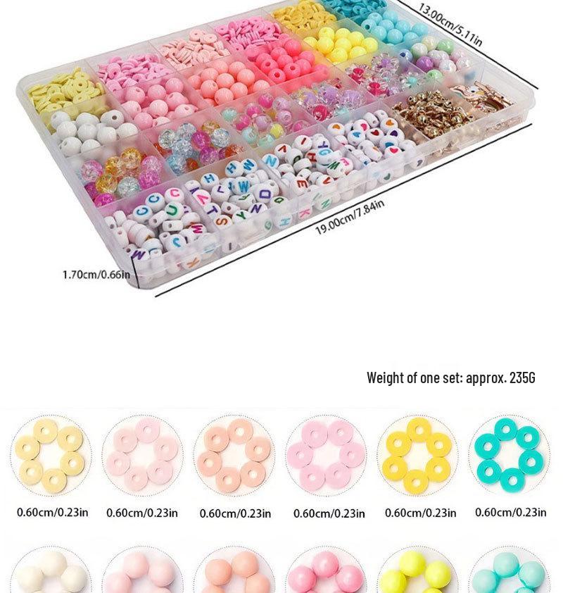 Cross Material Bracelet Beading Kit for Kids - DIY Stringing Beads Jewelry Set