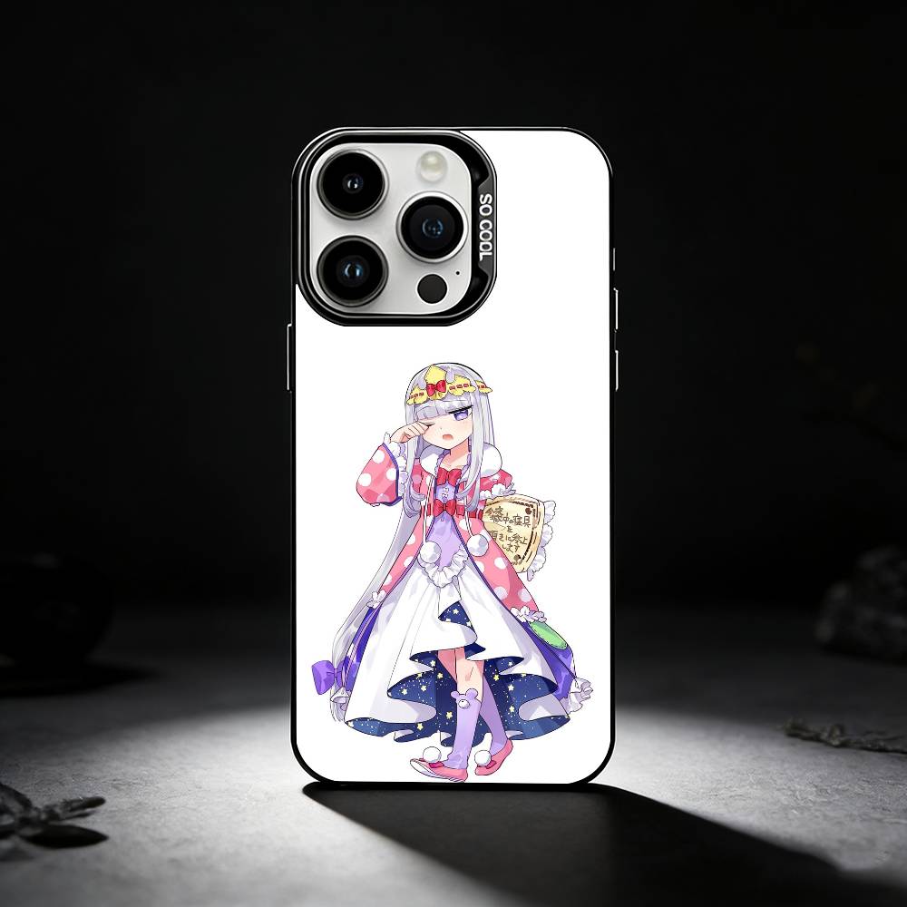 S-Sleepy Demon C-Castle Phone Case For iPhone 17,16,15,14,13,12,11 Plus,Pro Max,XS,Colored Silver Phone Case
