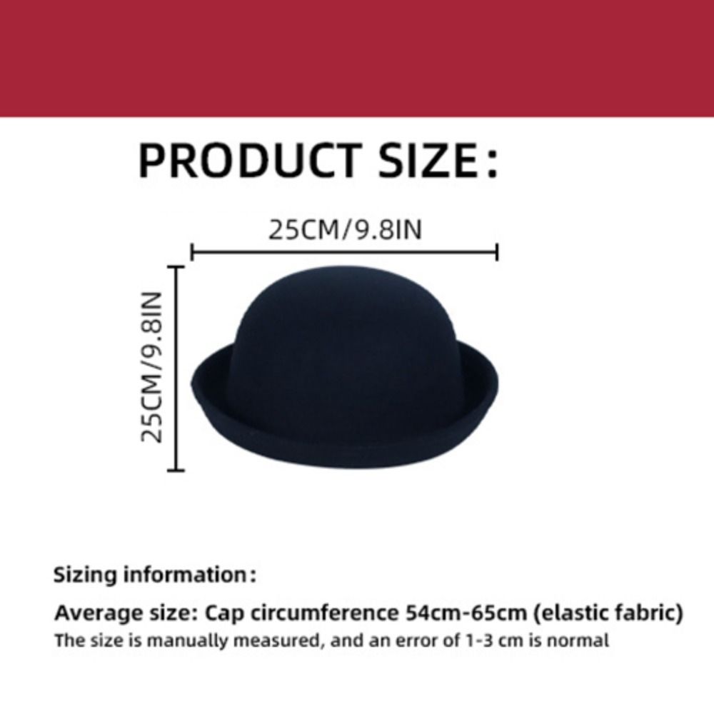 Trendy Solid Color Women’s Bowler Hat Vintage Elegant Girls Wool Felt Hat Lightweight Versatile Derby Hat Formal Occasions