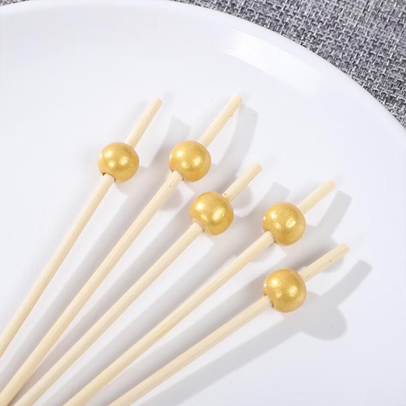 ZISIZ Matte Gold Bamboo Skewers