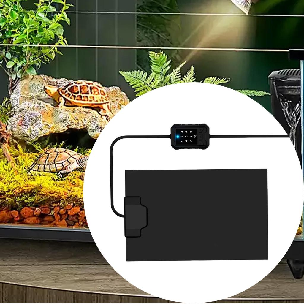 Heat Mat For Reptiles 10-Gear Terrarium Heating Pad Temperature Adjustable Under Tank Heater Winter Thermal Accessories For