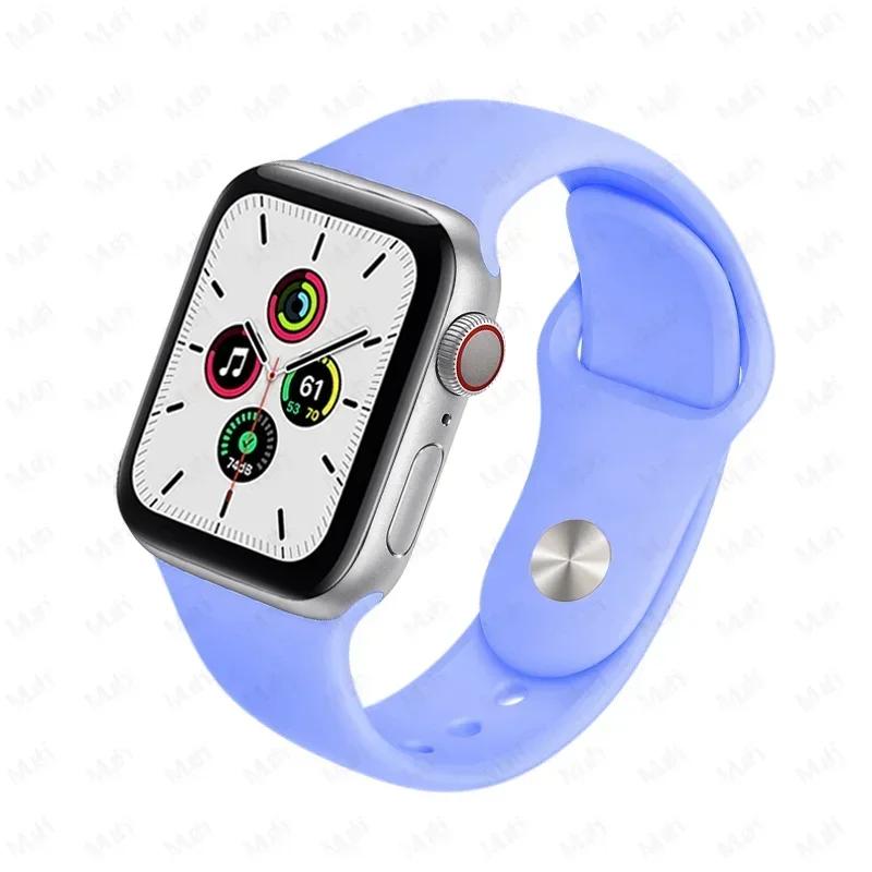 Silicone Strap For Apple Watch Band 44mm 40mm 45mm 42-38-41mm original 1:1 bracelet iwatch series 8 7 se 3 4 5 6 9 ultra 2 49mm