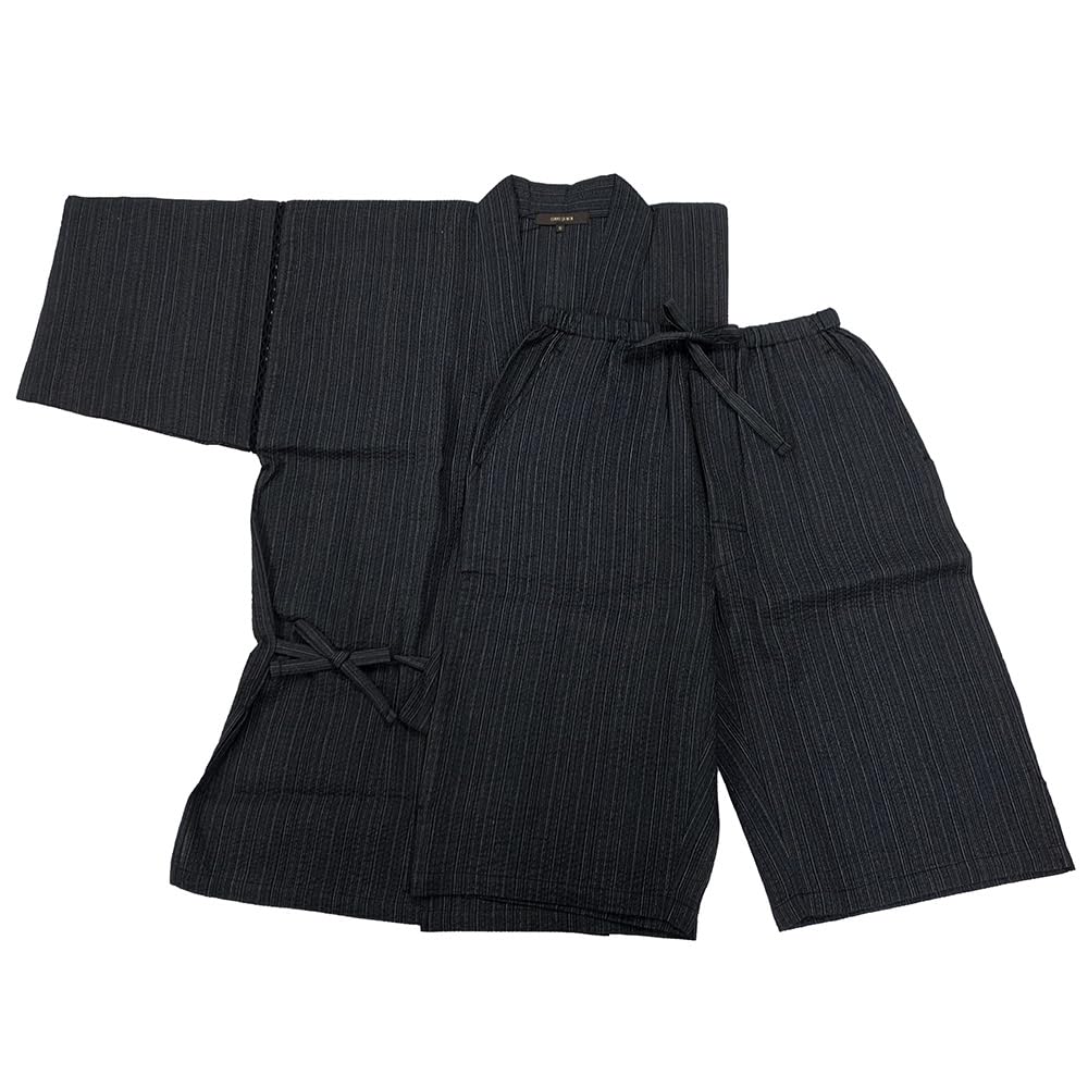Comme Ca Cotton Jinbei Size L Men's Loungewear, Black,