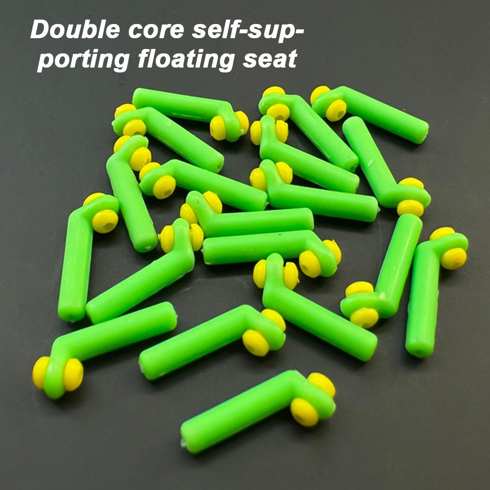 30PCS Green Drift Float Fishing Float Seat Double Force High Toughness Dual Core Float Seat Small Accessories Fishing Supplies