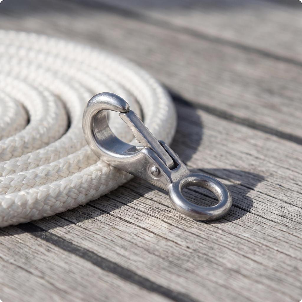 Marine-Grade Directional Snap Hook Stainless Steel Compact Metal Clip