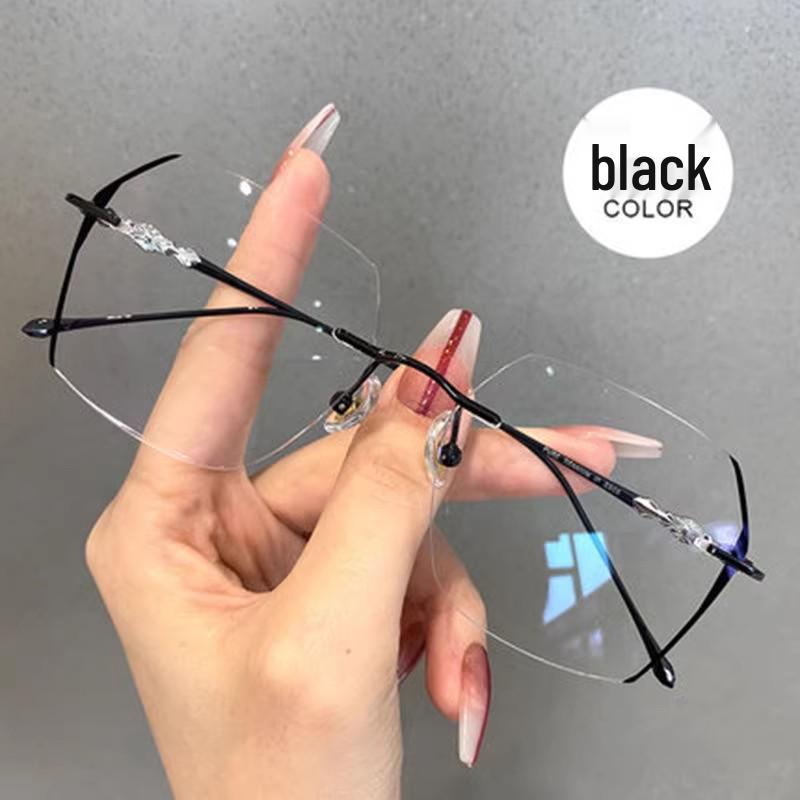 Polygon Frameless Color-Changing Anti-Blue Myopia Glasses: Unisex, Slimming, Trendy, Prescription-Ready, No Makeup Needed