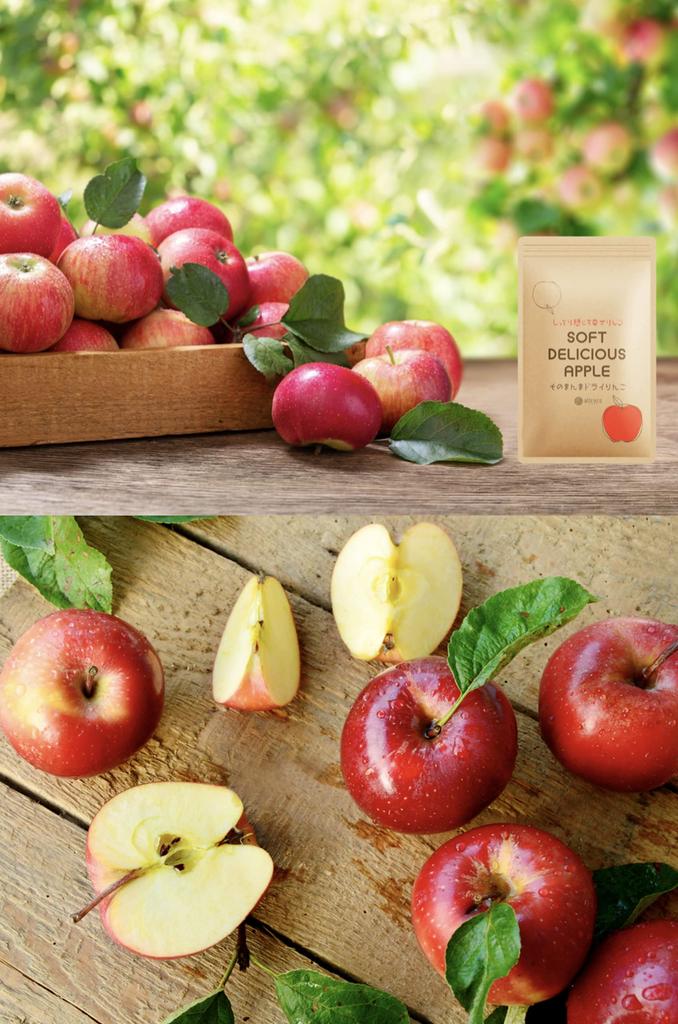 Orcoco Sonomanma Dried Apple Sweet and Sour Taste of Fuji Apples from Dried Apple Diet Crispy Texture Plain [Natural 100% Shinshu] Fruit,