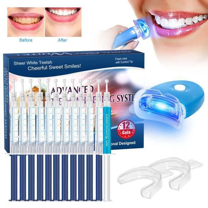 Kit de blanchiment dentaire - IFANZE - 11pcs - Gel au peroxyde de carbamide - Lampe LED - Réutilisable