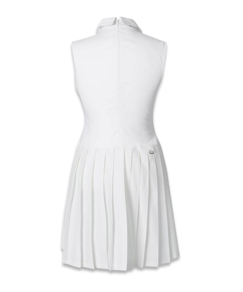 Mackie Pleated Mini Dress White