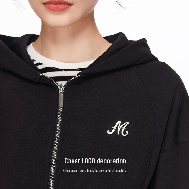 VEROMODA Cropped Hooded Zip-Up Sweatshirt