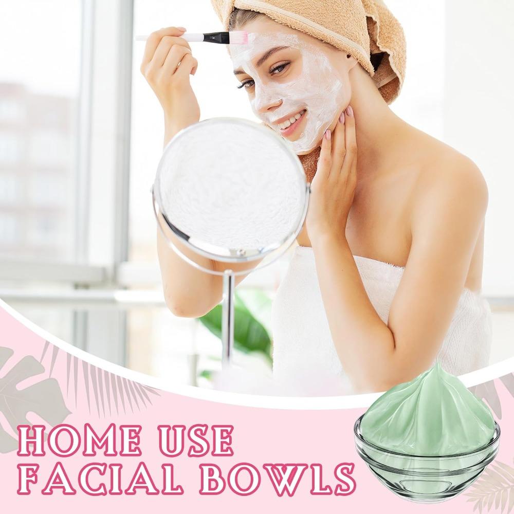 10pcs Facial Bowls Esthetician Small Glass Facial Clear Prep Measuring Bowl DIY Face Mask Mud Mask & Skincare Products