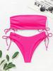 European & American Sexy Bandeau Split Swimsuit - Women's Drawstring Bikini Fashion