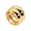 18K Gold-Plated Titanium Steel Wide Band Ring for Women