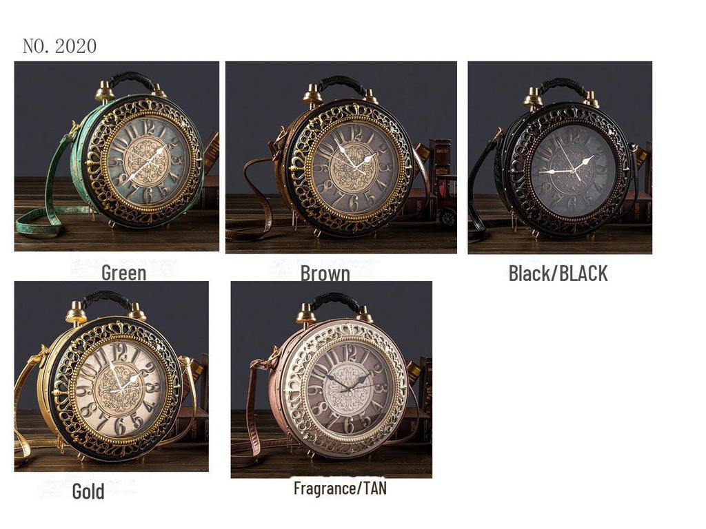 2025 Retro Korean-Style Handbag with Creative Clock Watch Design
