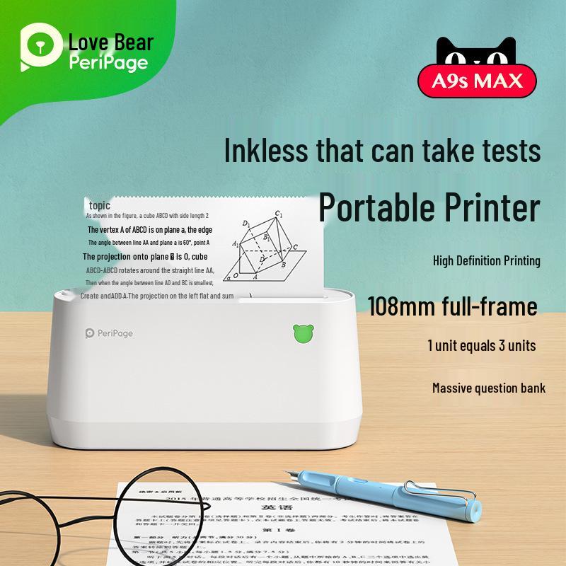 Ailixiong A9 Mini Bluetooth Thermal Printer – 4  Portable Label, Photo, and Express Printer