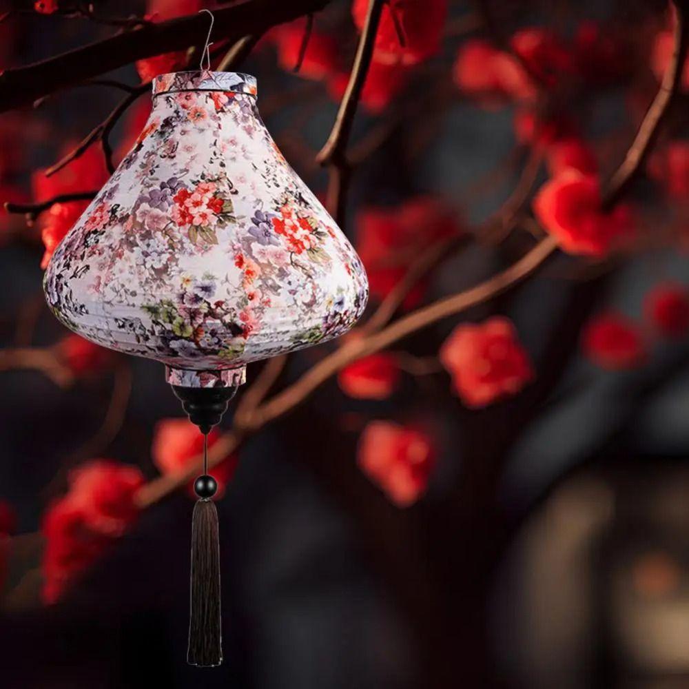 

Vintage Craftsmanship Lanterns Hanging Flower Printed Lantern Silk Lanterns Wedding Garden