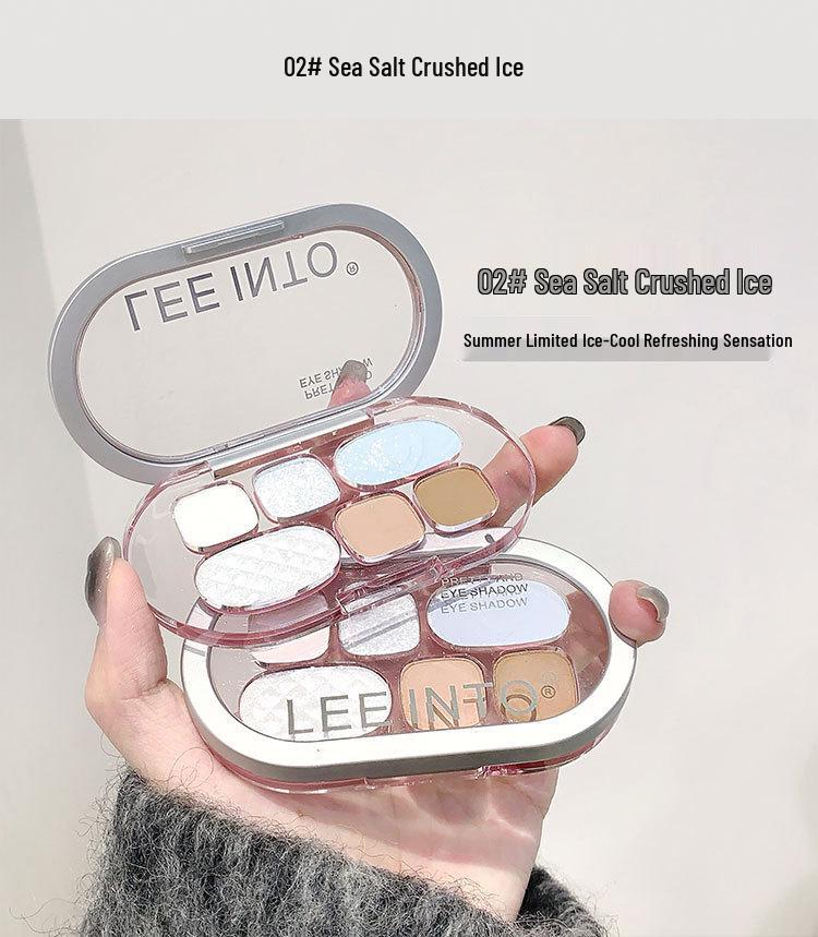 LEEINTO Six-Color Eyeshadow Palette: Long-Lasting Pearlescent, Matte & Glitter Shades.