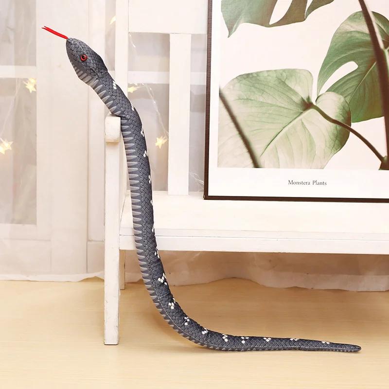 

100 см реалистичная мягкая змея плюшевая игрушка имитация удава кобра длинная змея плюшевая кукла креативное украшение комнаты подарки на день рождения