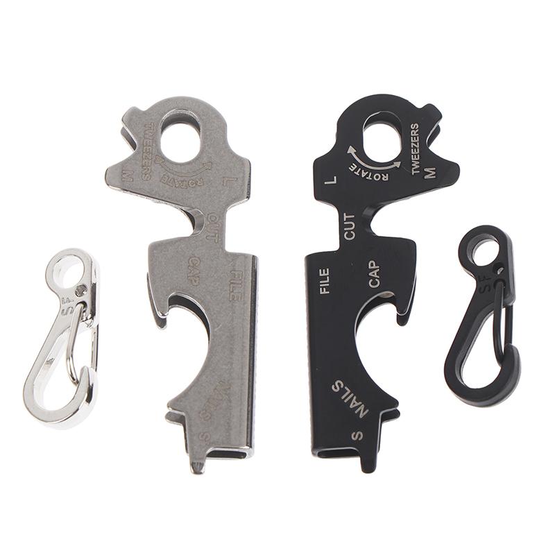 1Pc Stainless Steel Keychain Hook Plier Nail File Bottle Driver Screwdriver Bottle Opener For Outdoor Camping Survival Gear Tool