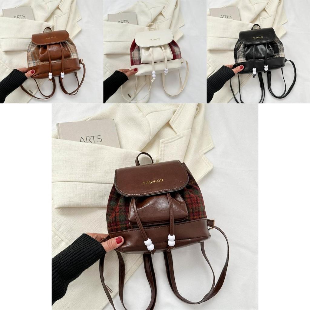 Stylish Black Brown White Casual Backpack For Students With Unique Design And Soft Pu Material