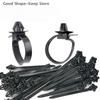 10/20 Stück Schwarze Nylon-Autokabelbinder Druckmontage-Kabelbaum-Befestigungsklemmen Clips Automobil-Kabelmanagement-Organisatoren