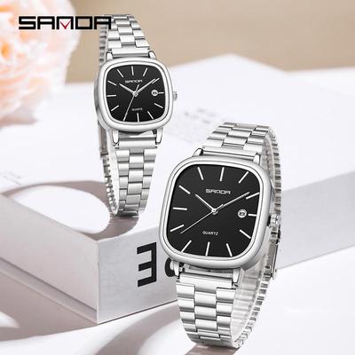 New Sanda Retro Style Fashion Quartz Watch - Square Design, Simple Yet Elegant