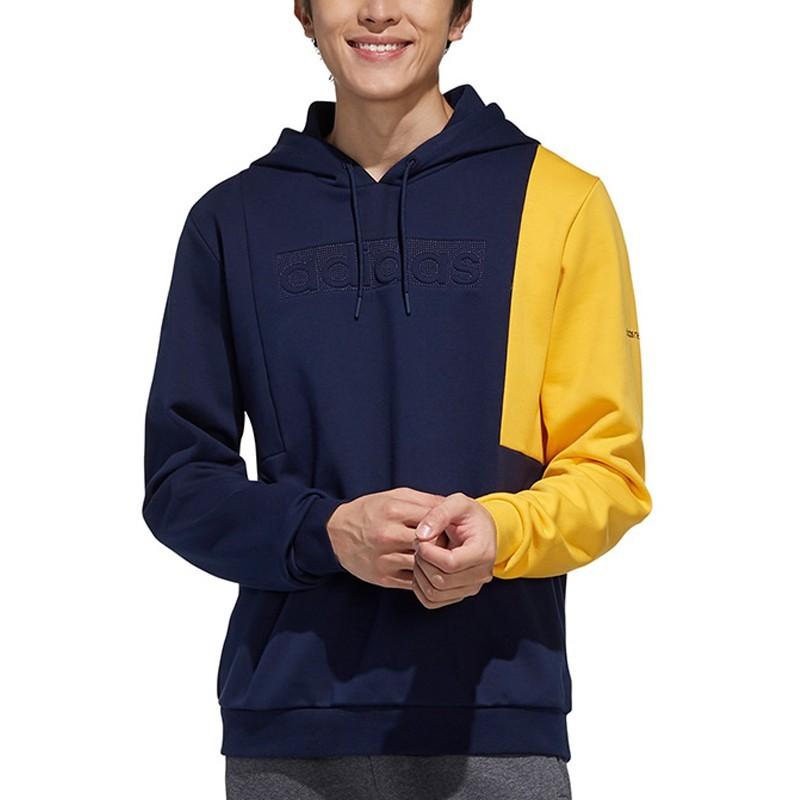 Adidas Neo Color-Block Oversized Hoodie Men Tops Collegiate-Navy Blue EI4358