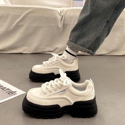 Popular Muffin Versatile Little White Shoes Women's Spring and Summer Niche Thick Baseplate Shoes 2024 New Heightening Casual Sports Shoes