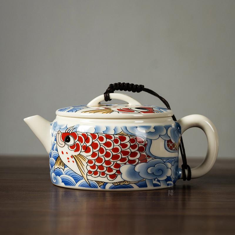 Chinese Style Large Mouth Teapot Good-looking Teapot Household Ceramic Chinese Style Single Teapot Kung Fu Tea Set