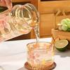 Cute Flower Cold Water Jug High Borosilicate Glass Drink Water Bottle With Lid Kitchen Housewares Ice Coffee Cups Camping Kettle