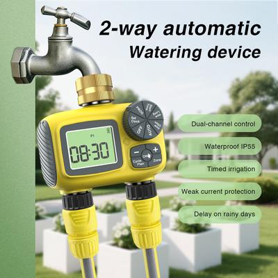 1/2/3/4 שקעים טיימר מים דיגיטלי תצוגת LCD מכשיר השקיית גינת פרחים בקר השקיה עמיד למים שסתום מים מתוזמן