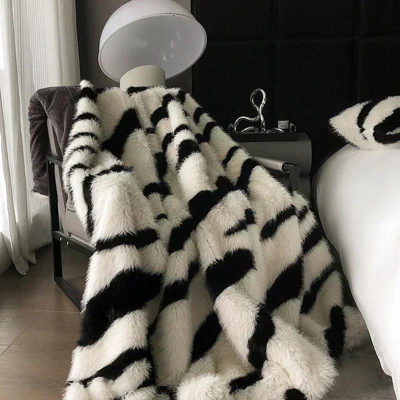 Falsches Fuchs Fell Warme Herbst Winter Decke High-End Plüsch Super Bequeme Decken für Bett Sofa Hochwertige Gewichtsdecke 100x160cm (39x63in)