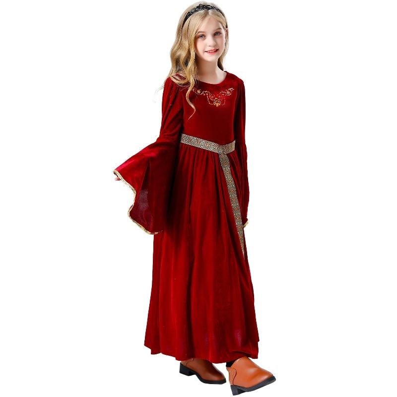 Costume medievale de prințesă pentru copii de Halloween, rochii vintage pentru fete, costume de scenă pentru fete
