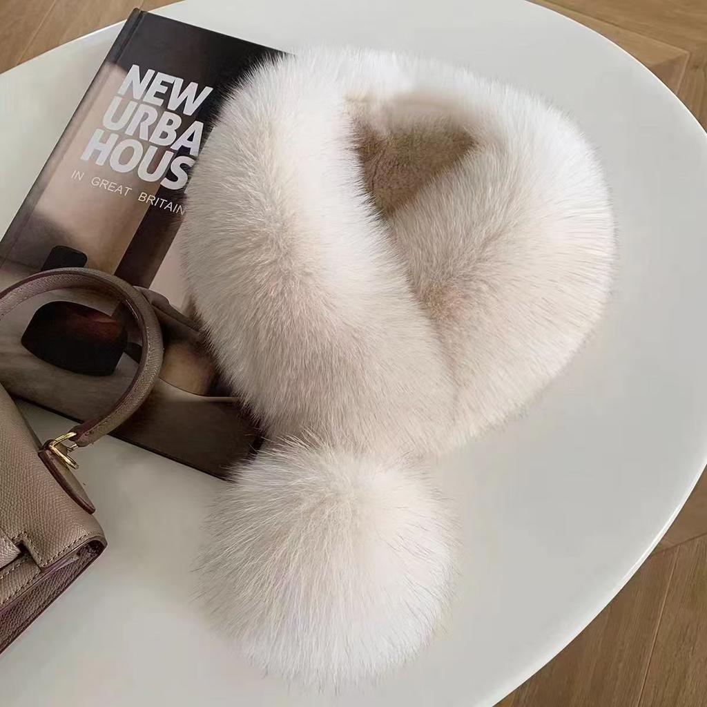 Damen Winterschal: Dicker, warmer Kragen aus Kunstfuchspelz für einen High-End-Look