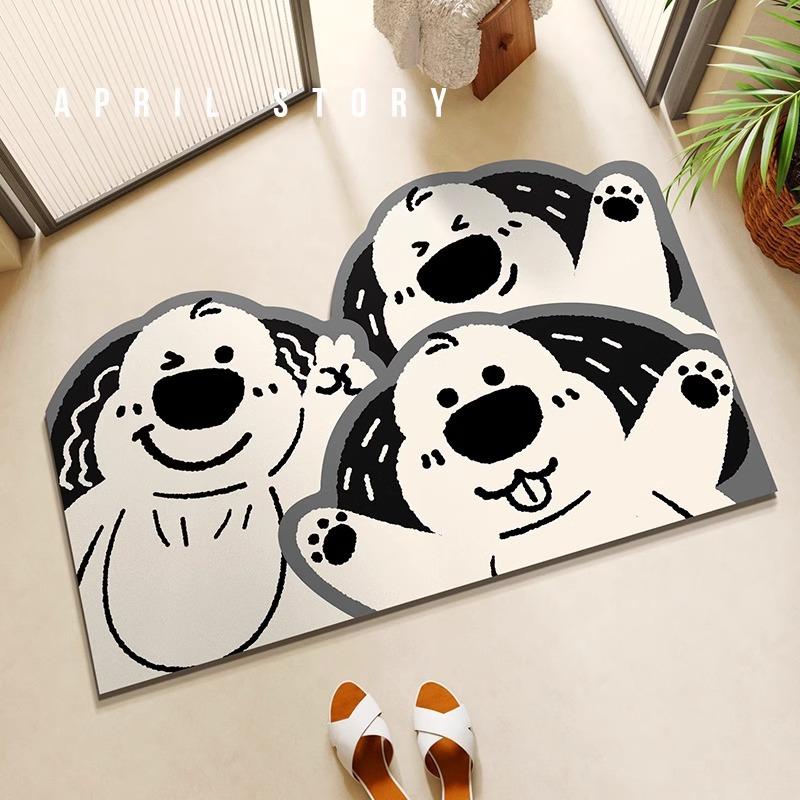 Cartoon Bathroom Mat Strong Moisture-wicking Bathroom Door Non-slip Mat Home Dirty and Easy To Care for Diatom Mud Cushion