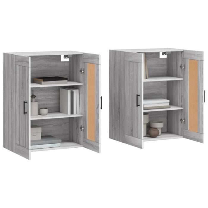 VidaXL Wall Cabinets 2 Pcs Sonoma Grey Engineered Wood 3198031