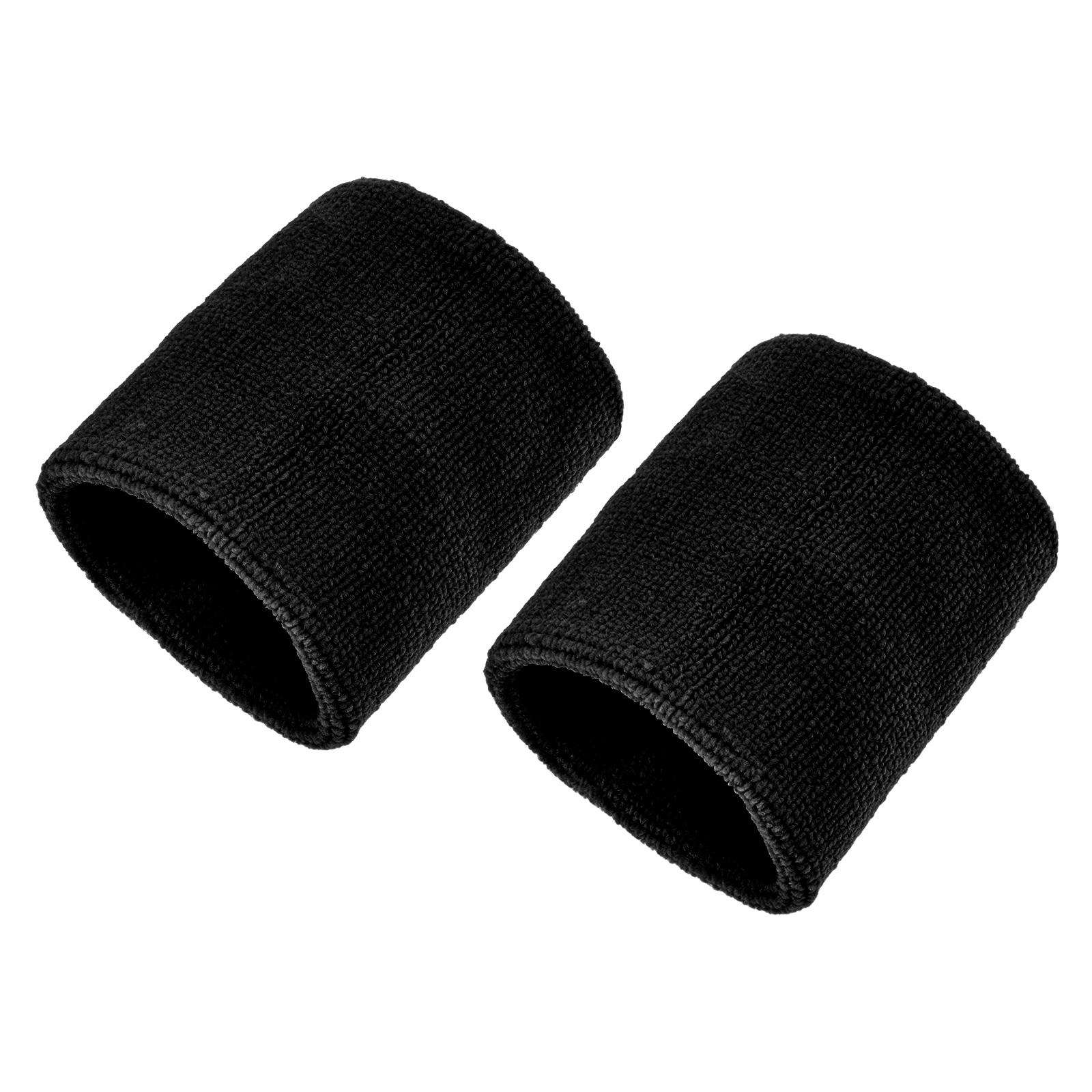 

2 Pack High Elastic Sweat Wristbands Set, Fashion Moisture Wicking Breathable Sports Sweatbands for Daily Workout Running Fitness Outdoor Activities чёрный