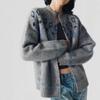 Unisex Vintage-Inspired Knit Cardigan Sweater Loose Fit V-Neck Long Sleeve Winter Casual Wear