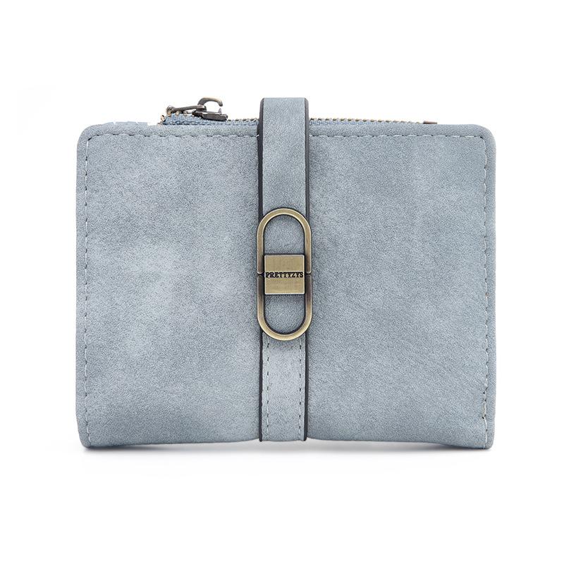 

Женский короткий кошелек с пряжкой, простая ручная сумка, сумка для карт синий